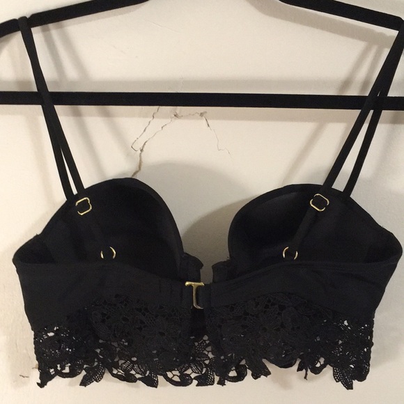 🖤🧡Black Lace Swim Top/Bralette (M) Gold hook🧡🖤 - Picture 4 of 10